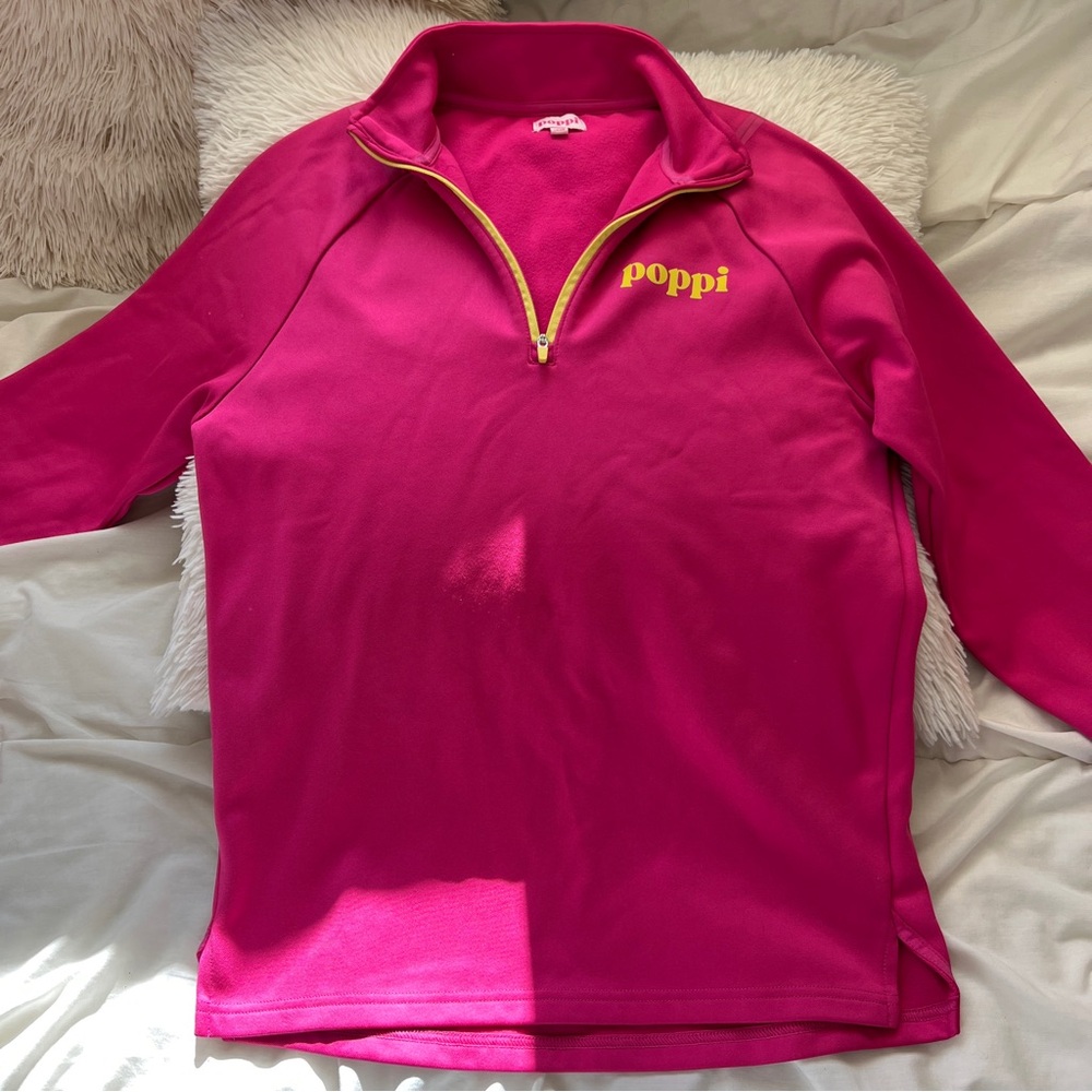 Hot Pink Drink Poppi Pull Over Sweater